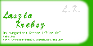 laszlo krebsz business card